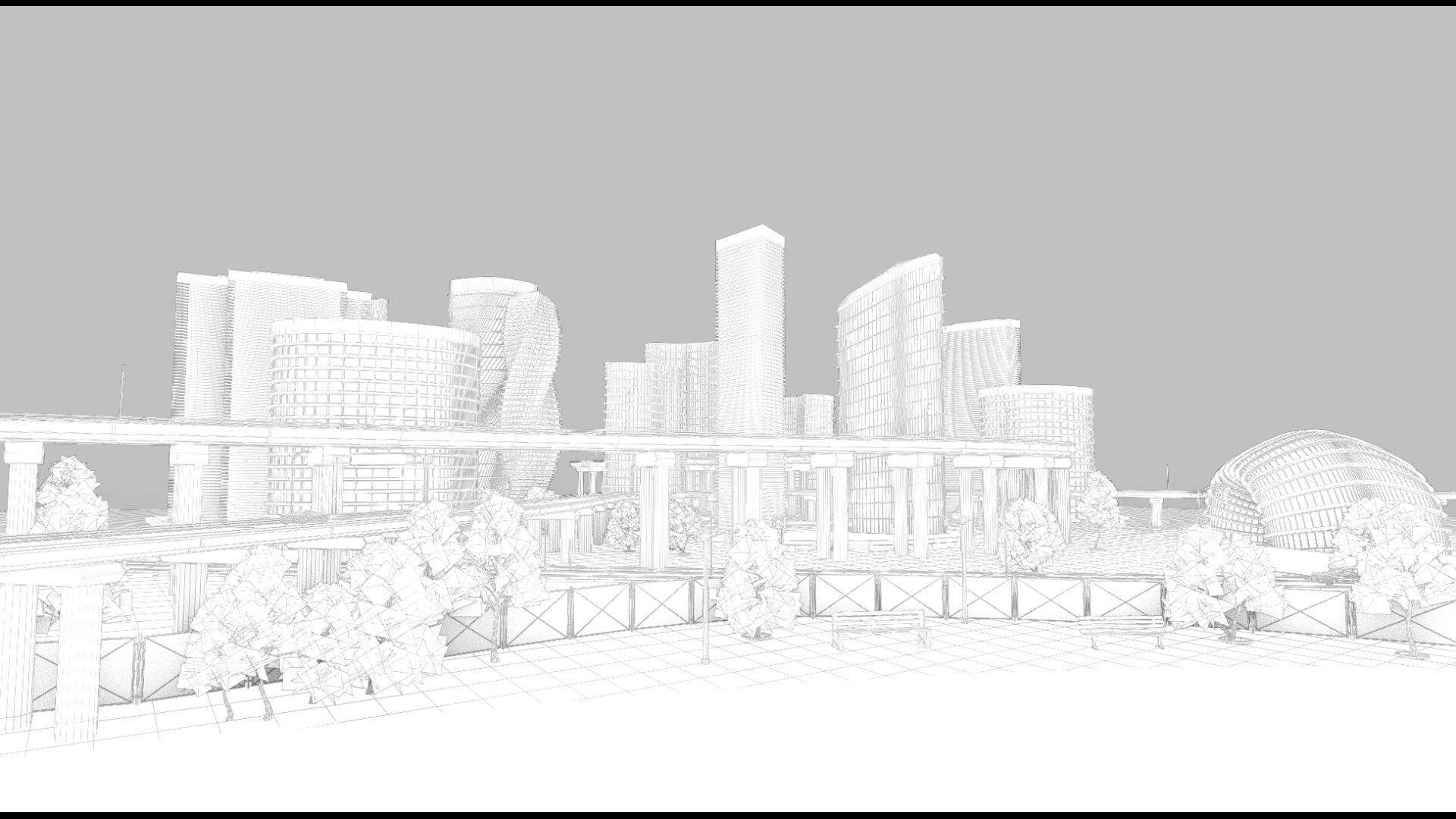 Freeway Highway in Bridge City 3D model_19