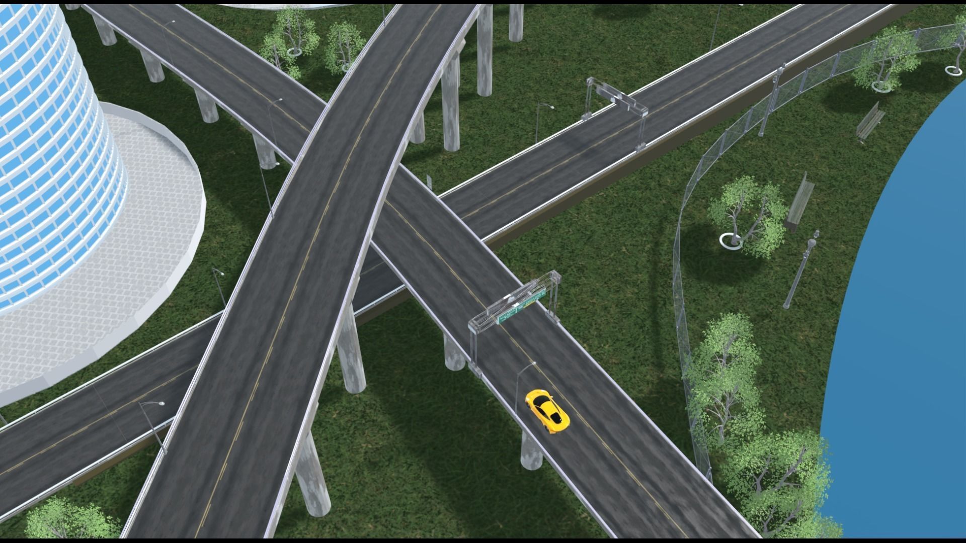 Freeway Highway in Bridge City 3D model_14