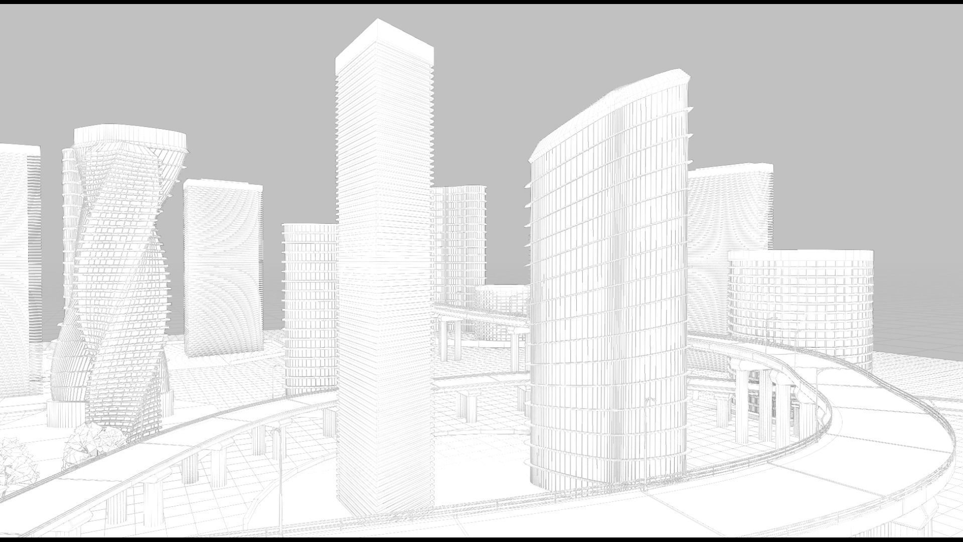 Freeway Highway in Bridge City 3D model_11
