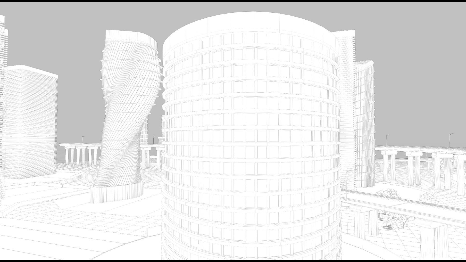 Freeway Highway in Bridge City 3D model_9