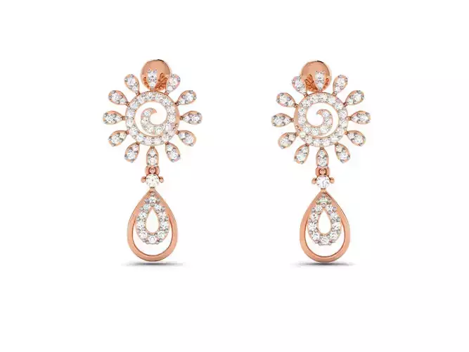 Women earrings 3dm render detail