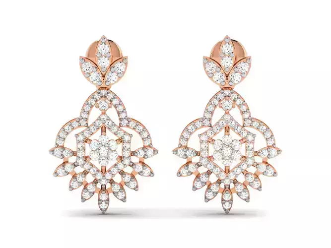 Women earrings 3dm render detail