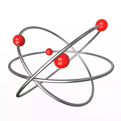 Planetary Atom Low-poly 3D model
