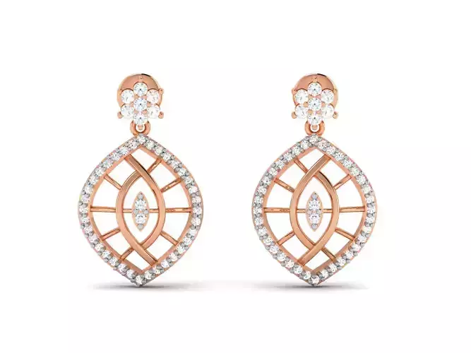 Women earrings 3dm render detail