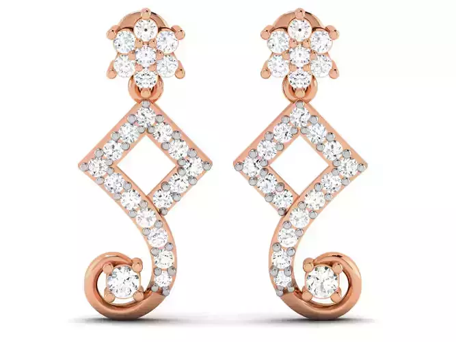 Women earrings 3dm render detail