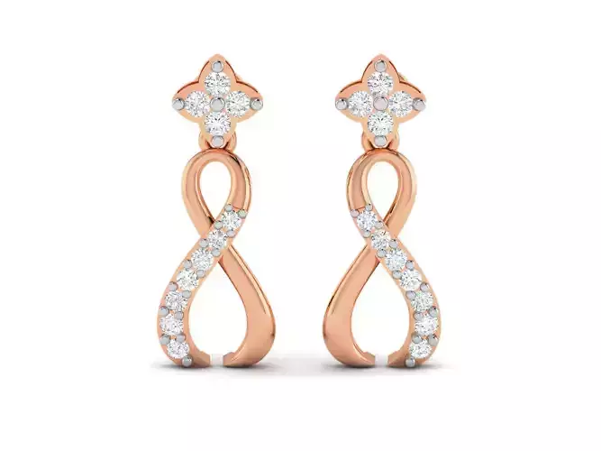 Women earrings 3dm render detail