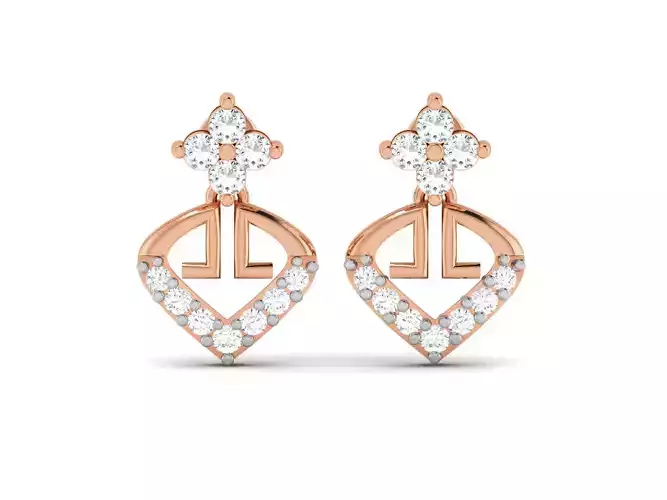 Women earrings 3dm render detail