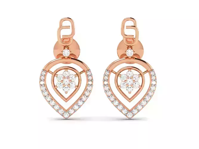 Women earrings 3dm render detail