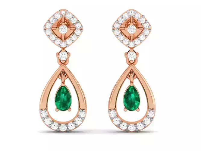 Women earrings 3dm render detail