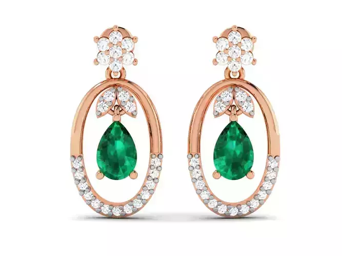 Women earrings 3dm render detail