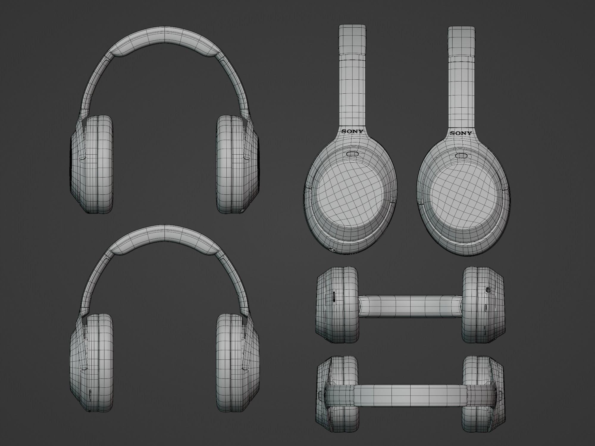 Wireless Headphones Sony PBR ready 3D model_8