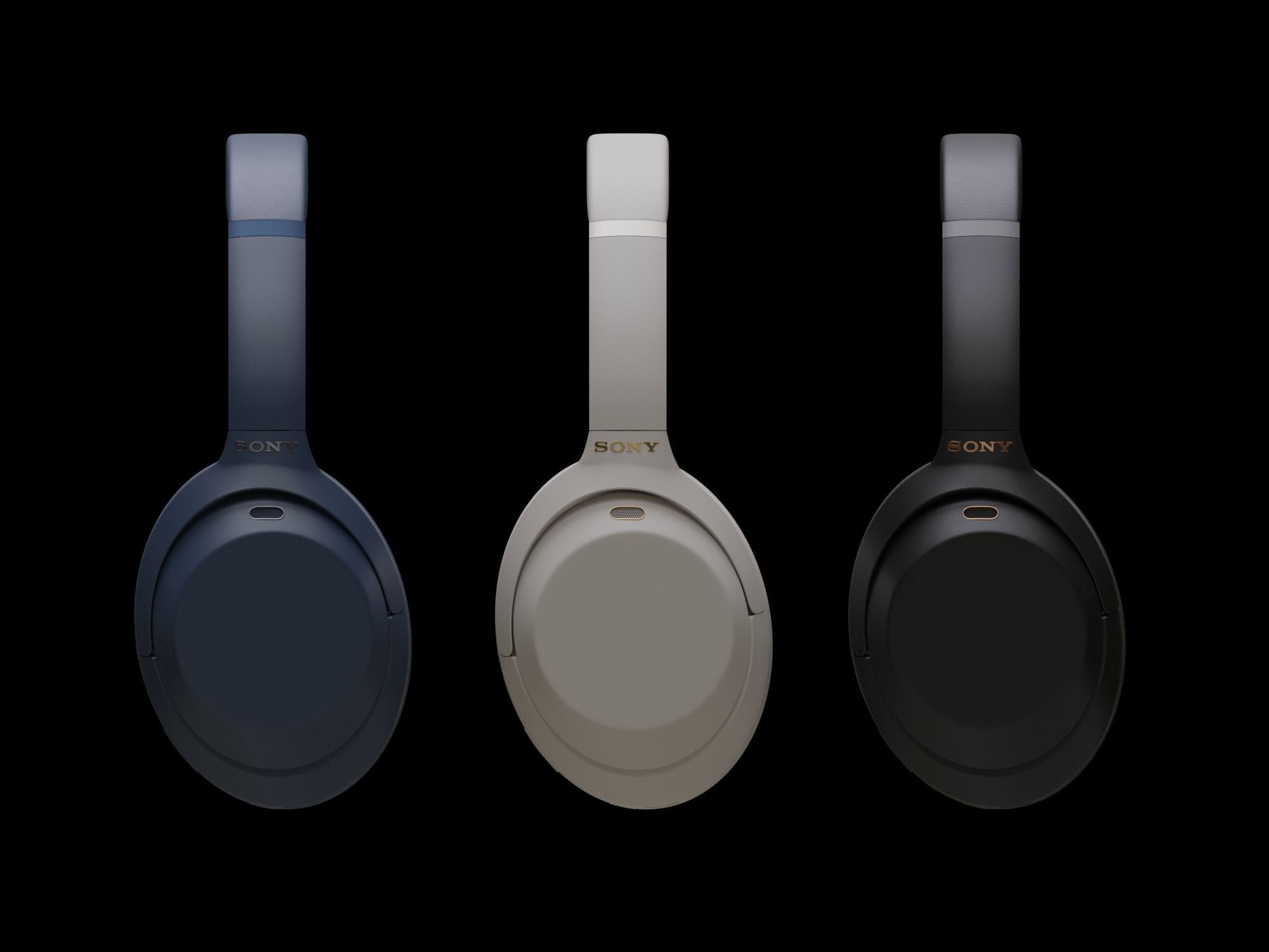 Wireless Headphones Sony PBR ready 3D model_4