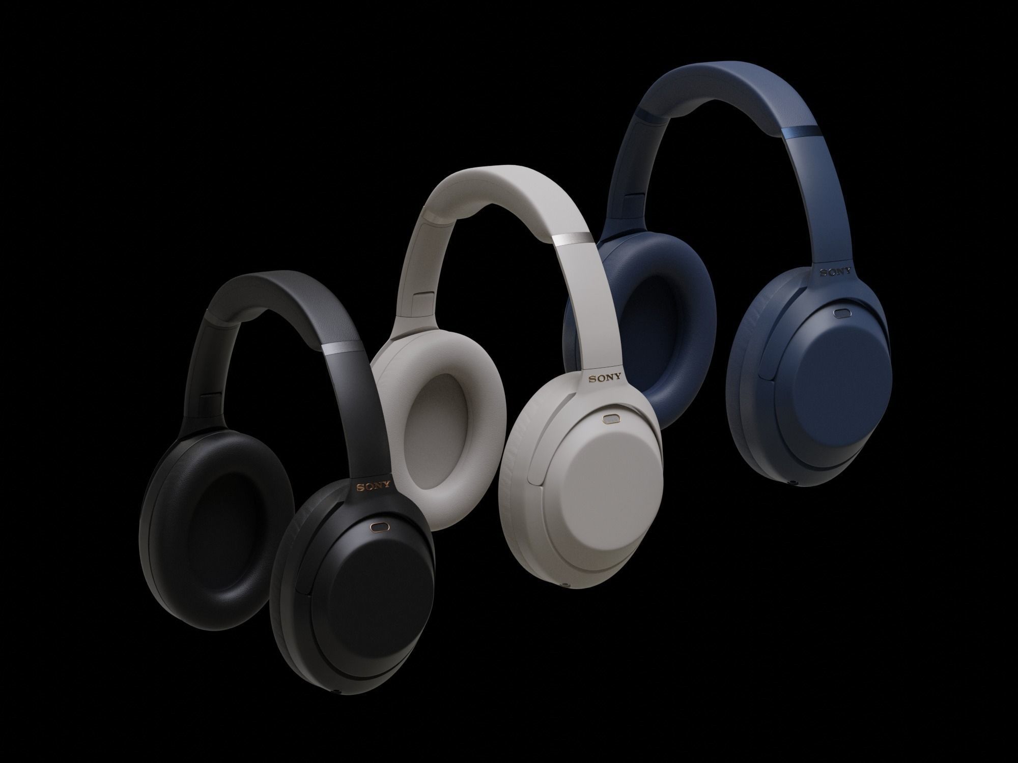 Wireless Headphones Sony PBR ready 3D model_2