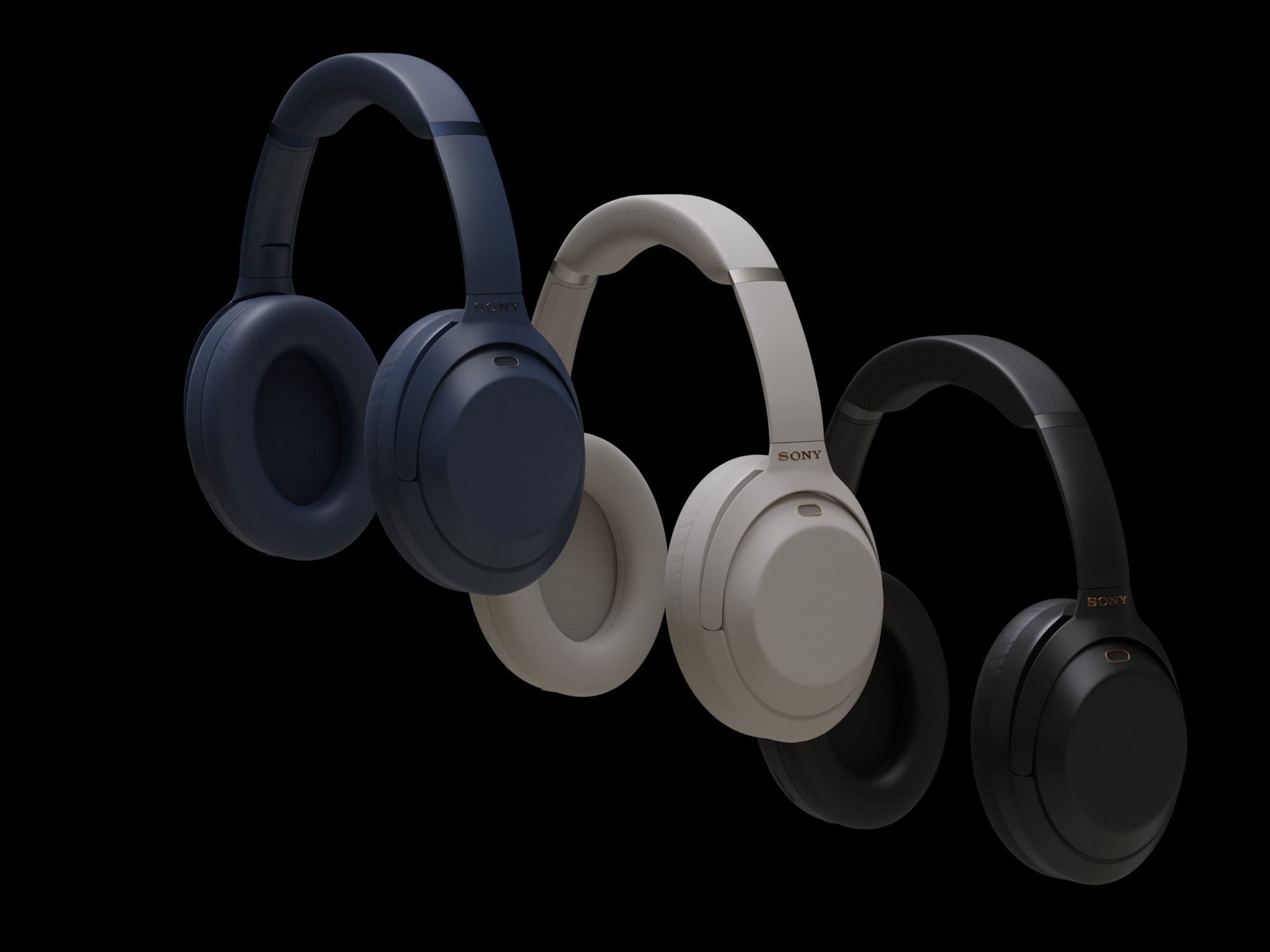 Wireless Headphones Sony PBR ready 3D model_3