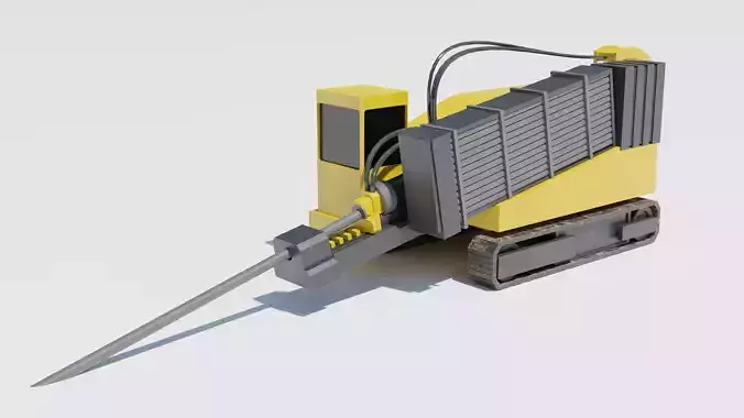 3d realistic HDD Rig Drill Vehicle Construction Free low-poly 3D model