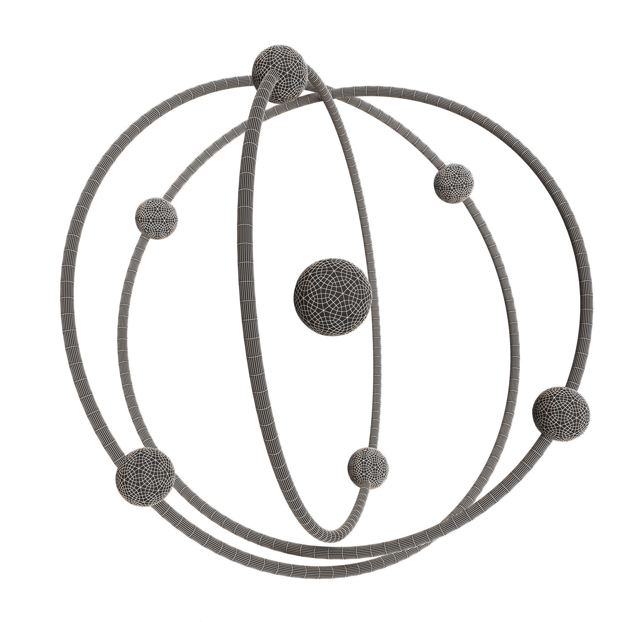 Planetary Atom 02 Low-poly 3D model_7