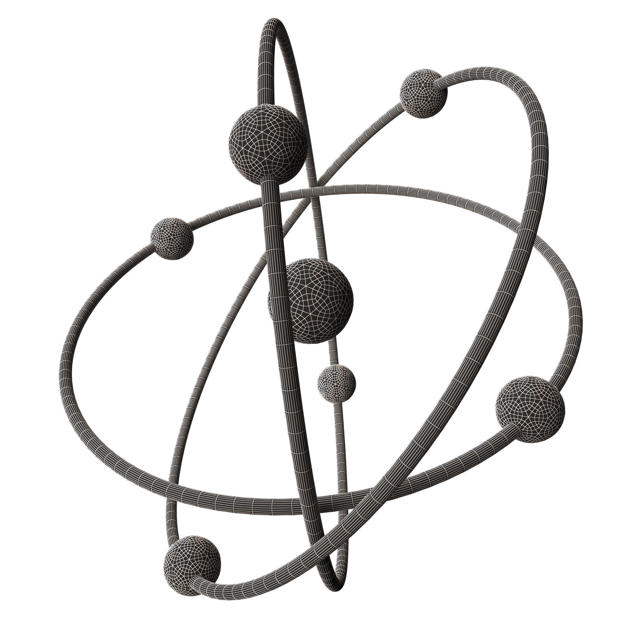 Planetary Atom 02 Low-poly 3D model_10