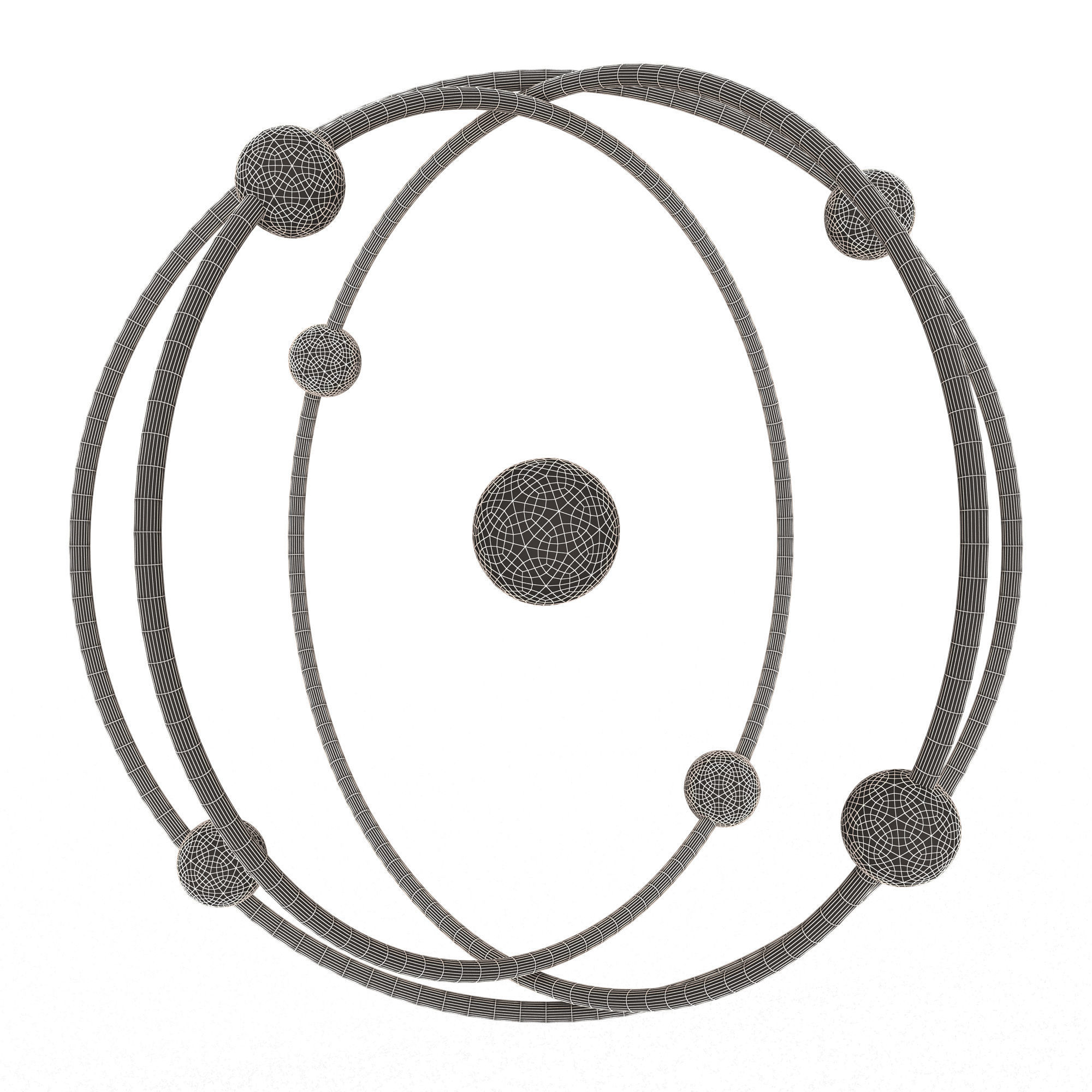 Planetary Atom 02 Low-poly 3D model_6