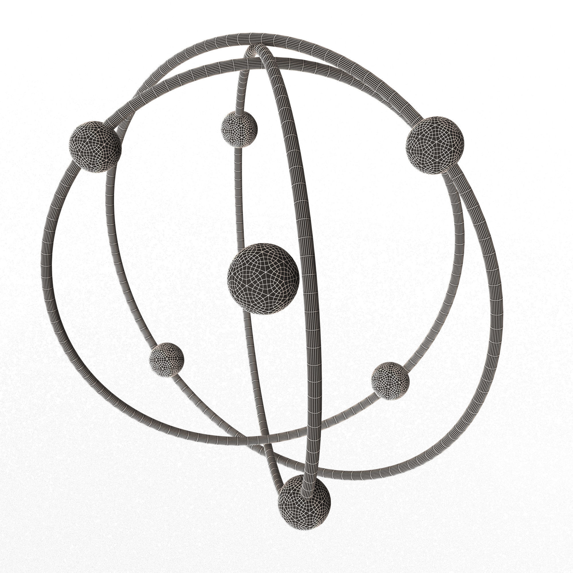 Planetary Atom 02 Low-poly 3D model_8