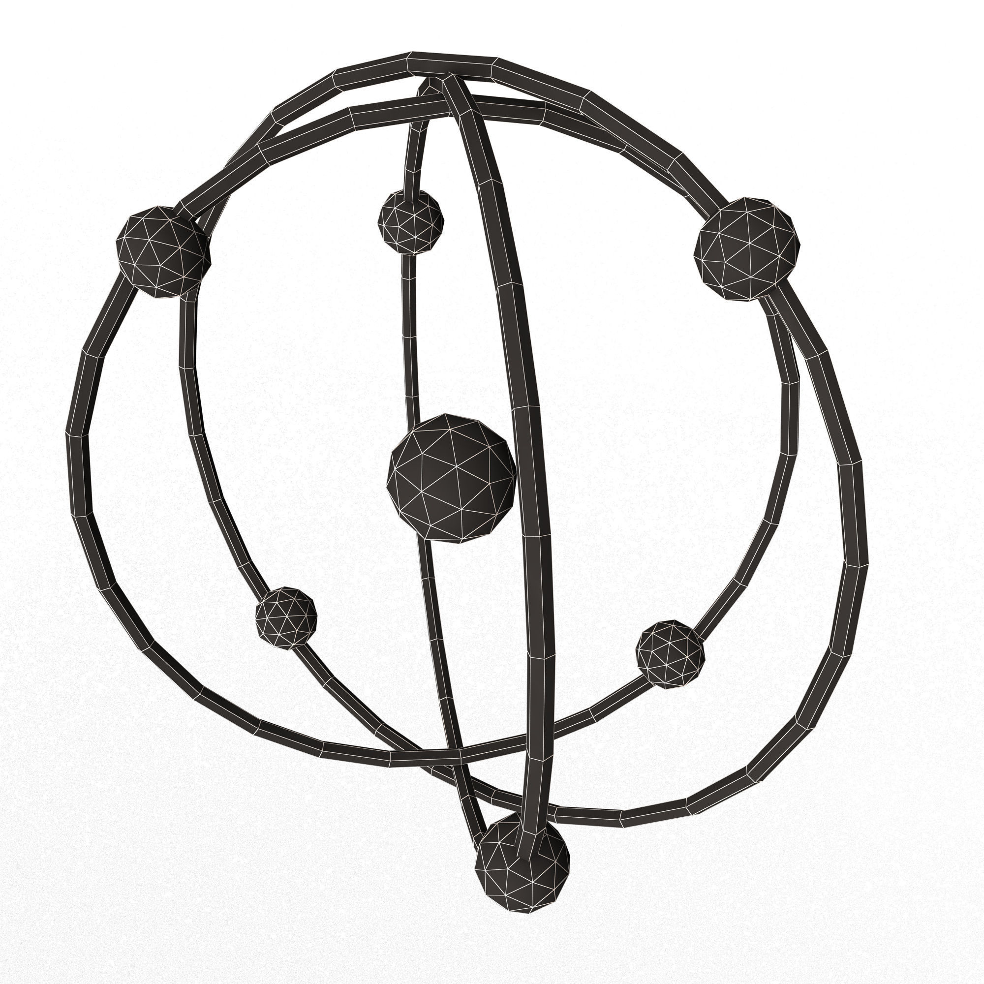Planetary Atom 02 Low-poly 3D model_14