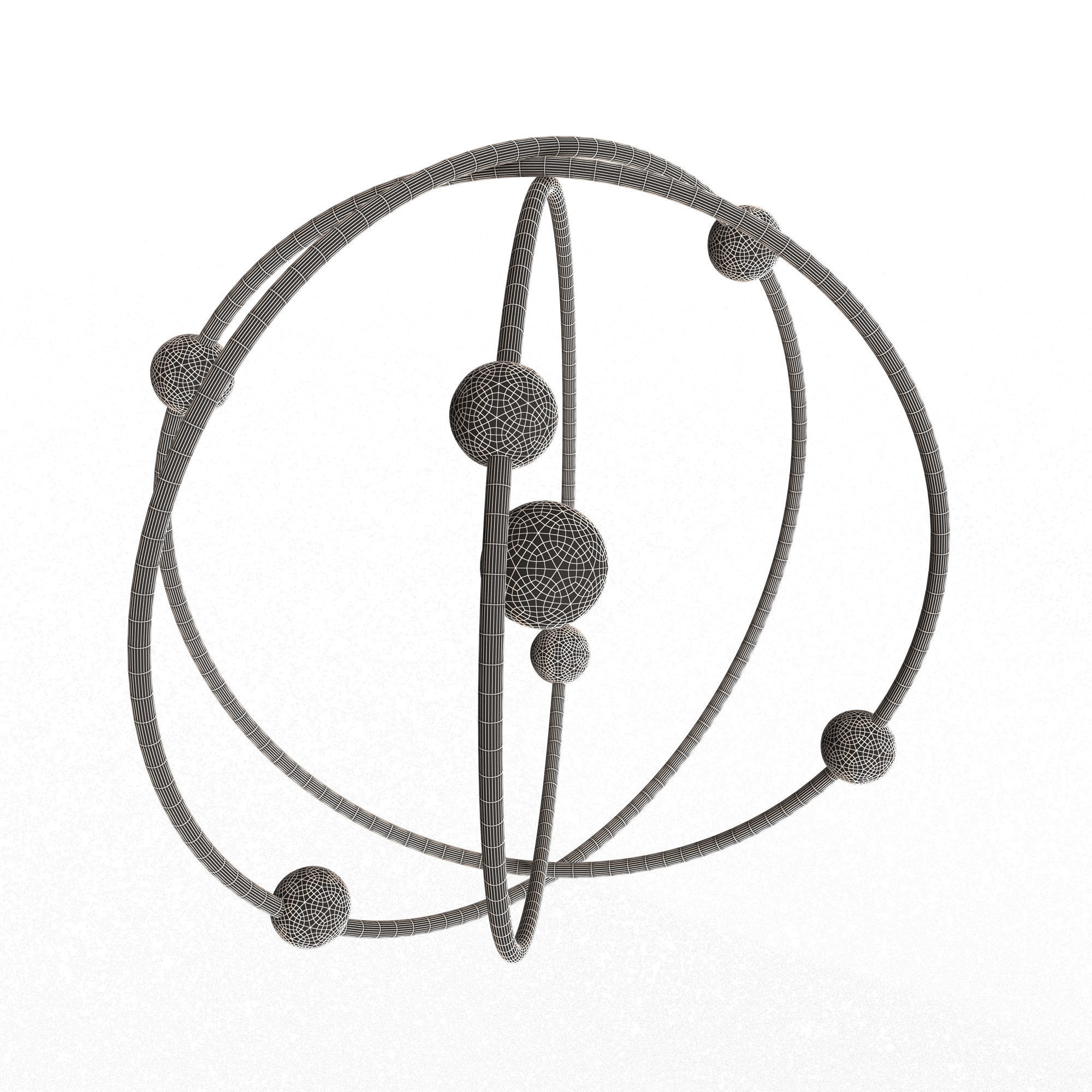 Planetary Atom 02 Low-poly 3D model_9