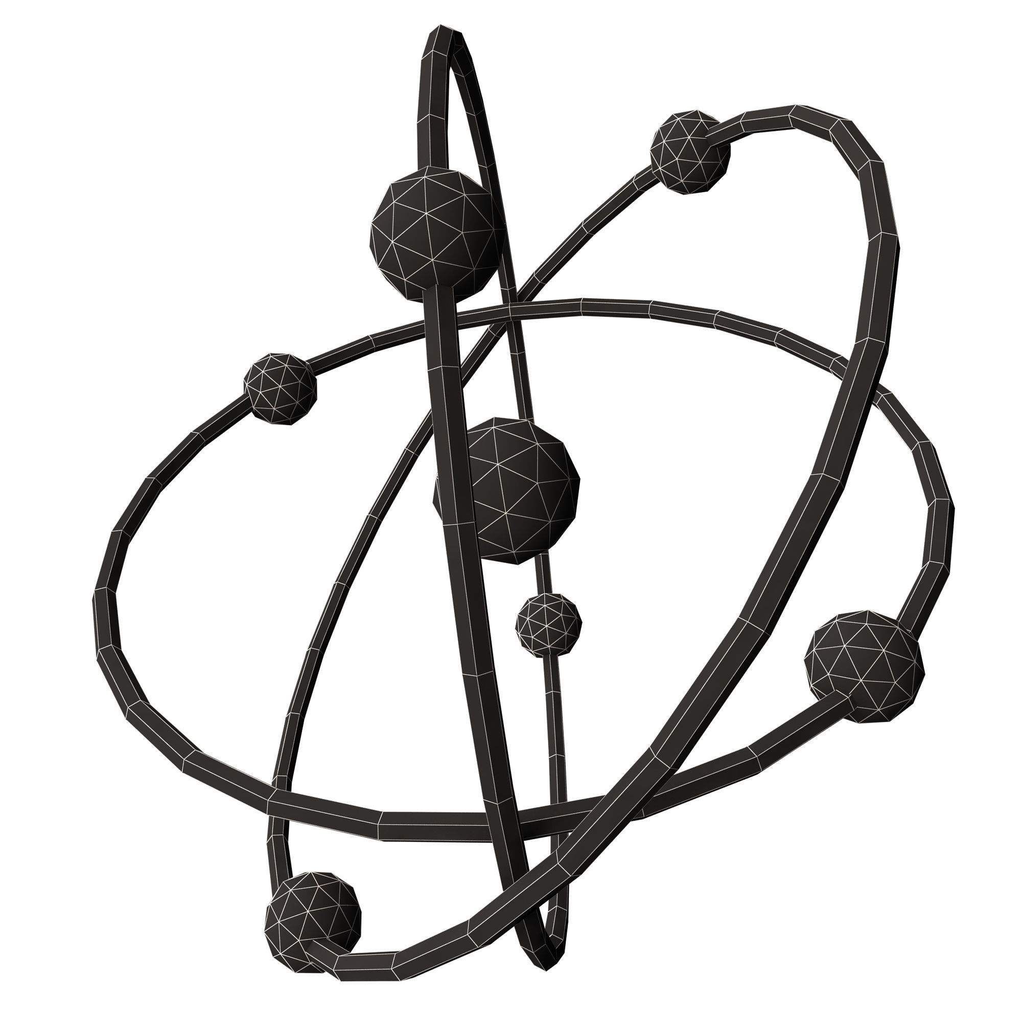 Planetary Atom 02 Low-poly 3D model_16