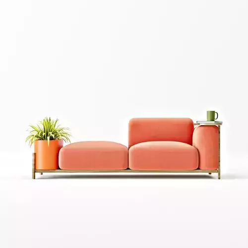 Sabot Sofa System with plant