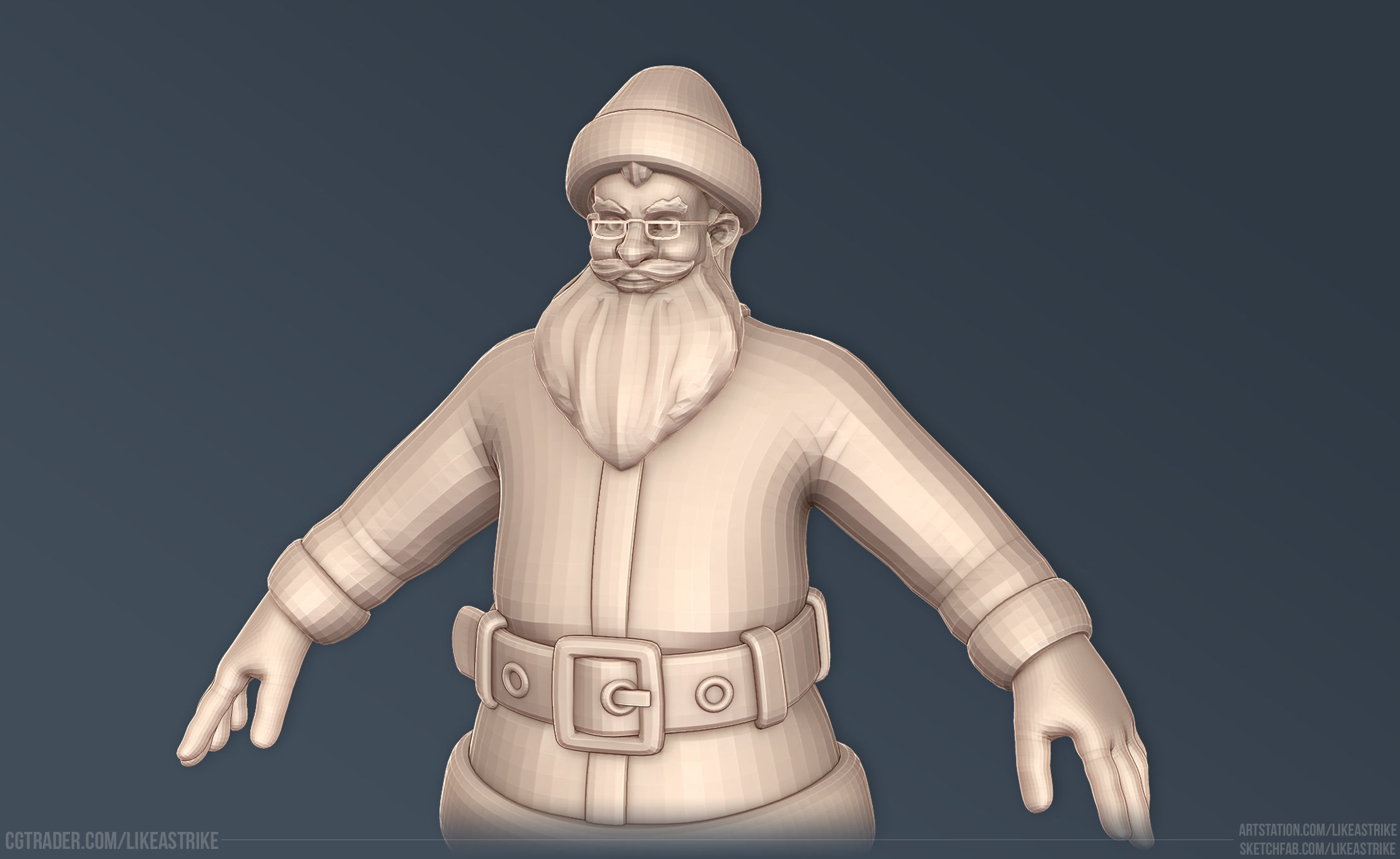Santa Claus - Low-poly Low-poly 3D model_10