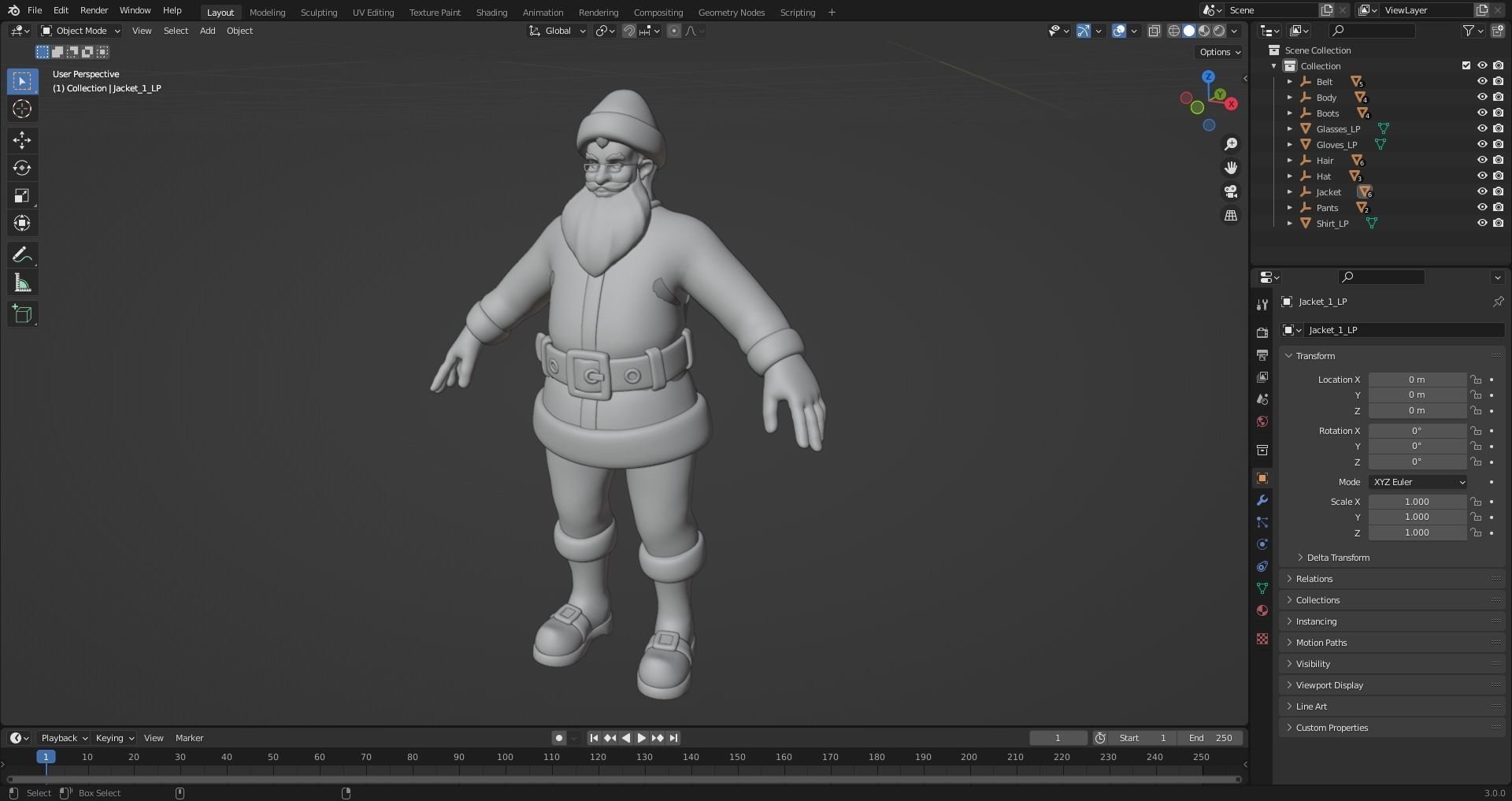 Santa Claus - Low-poly Low-poly 3D model_9