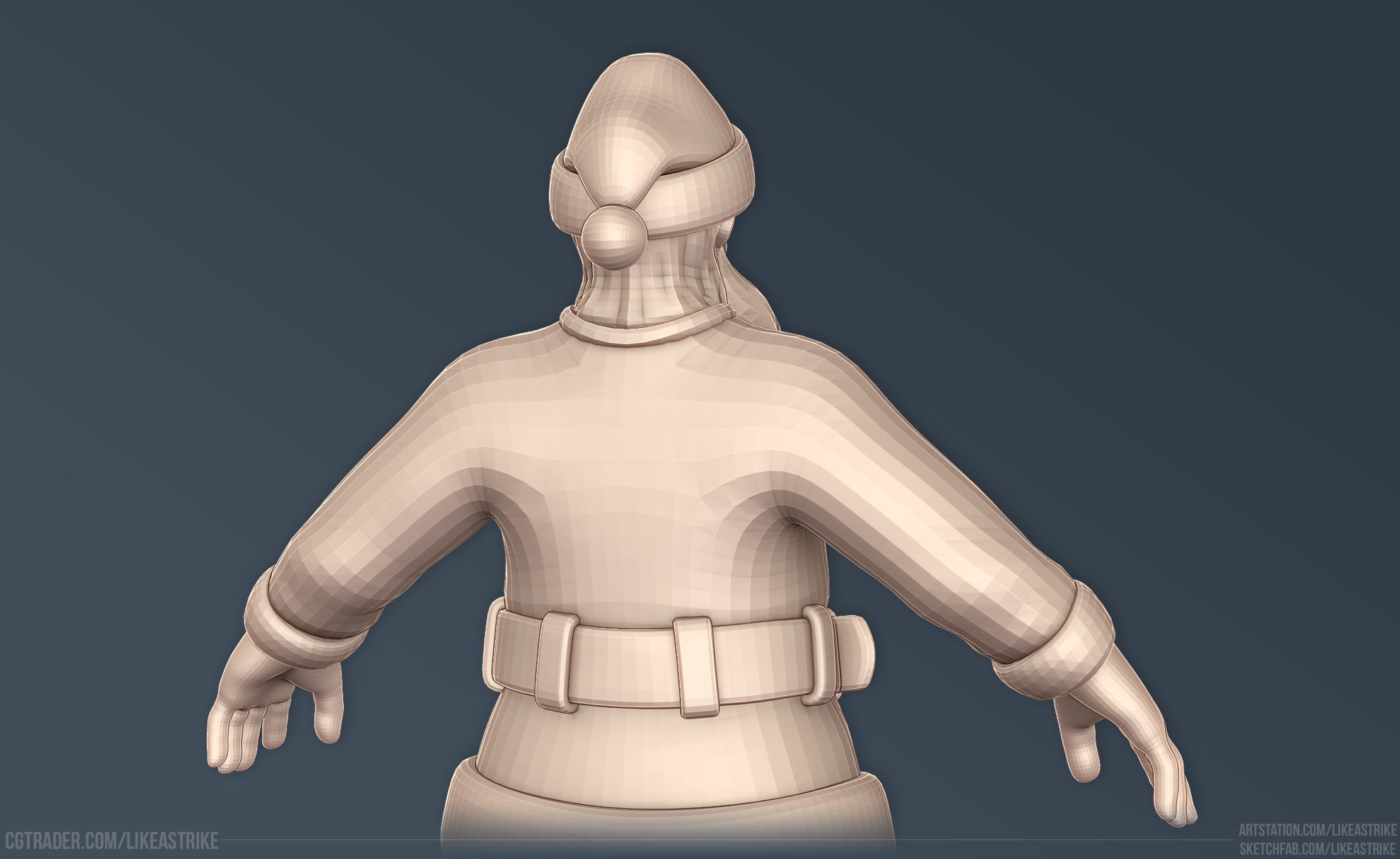 Santa Claus - Low-poly Low-poly 3D model_12