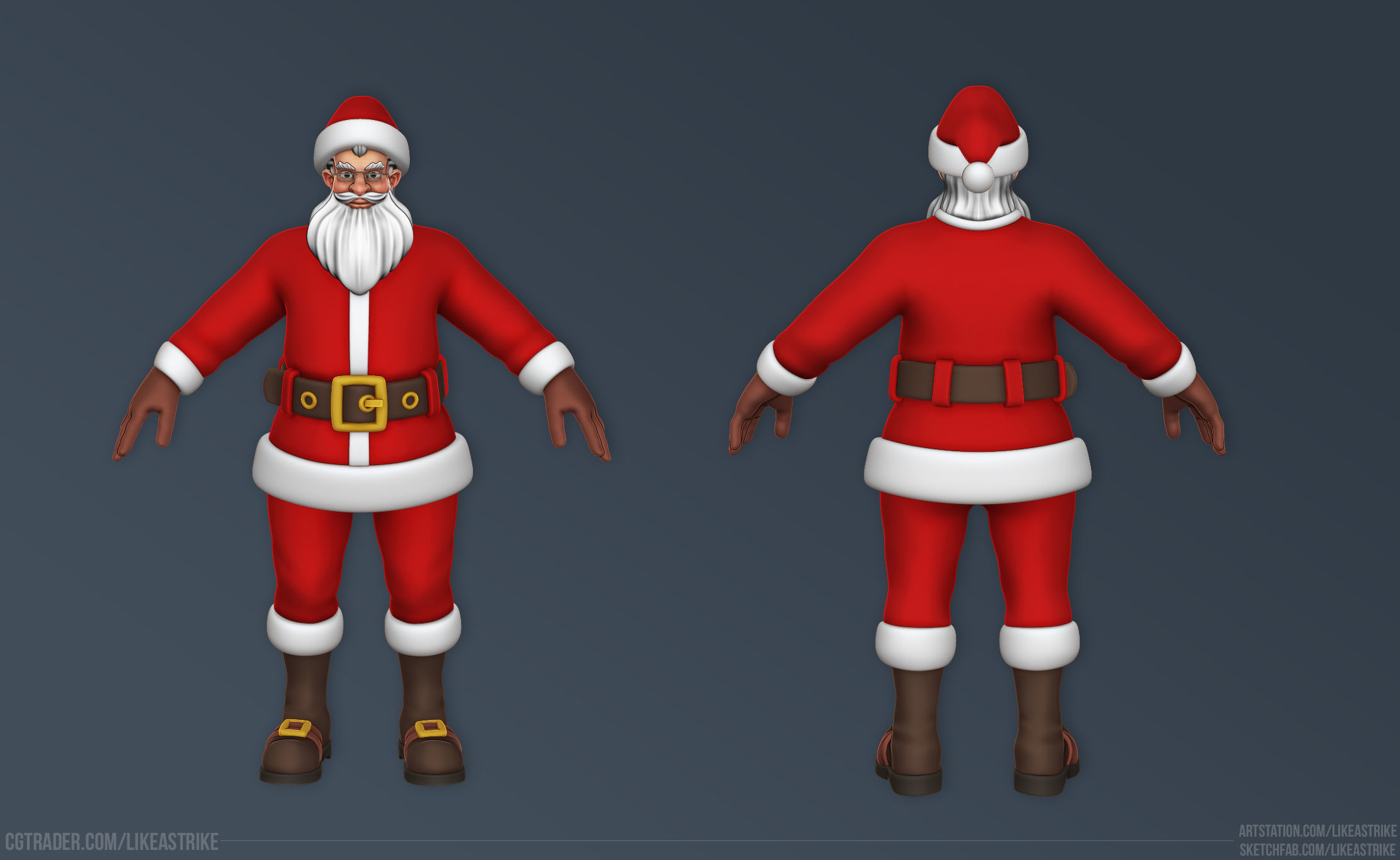 Santa Claus - Low-poly Low-poly 3D model_1