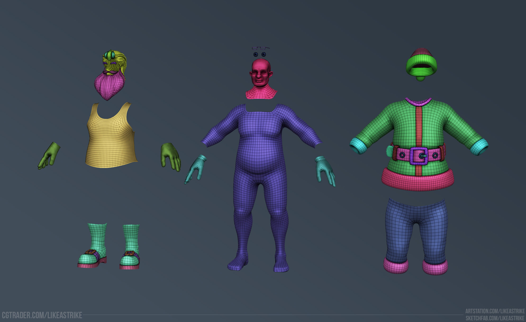 Santa Claus - Low-poly Low-poly 3D model_3