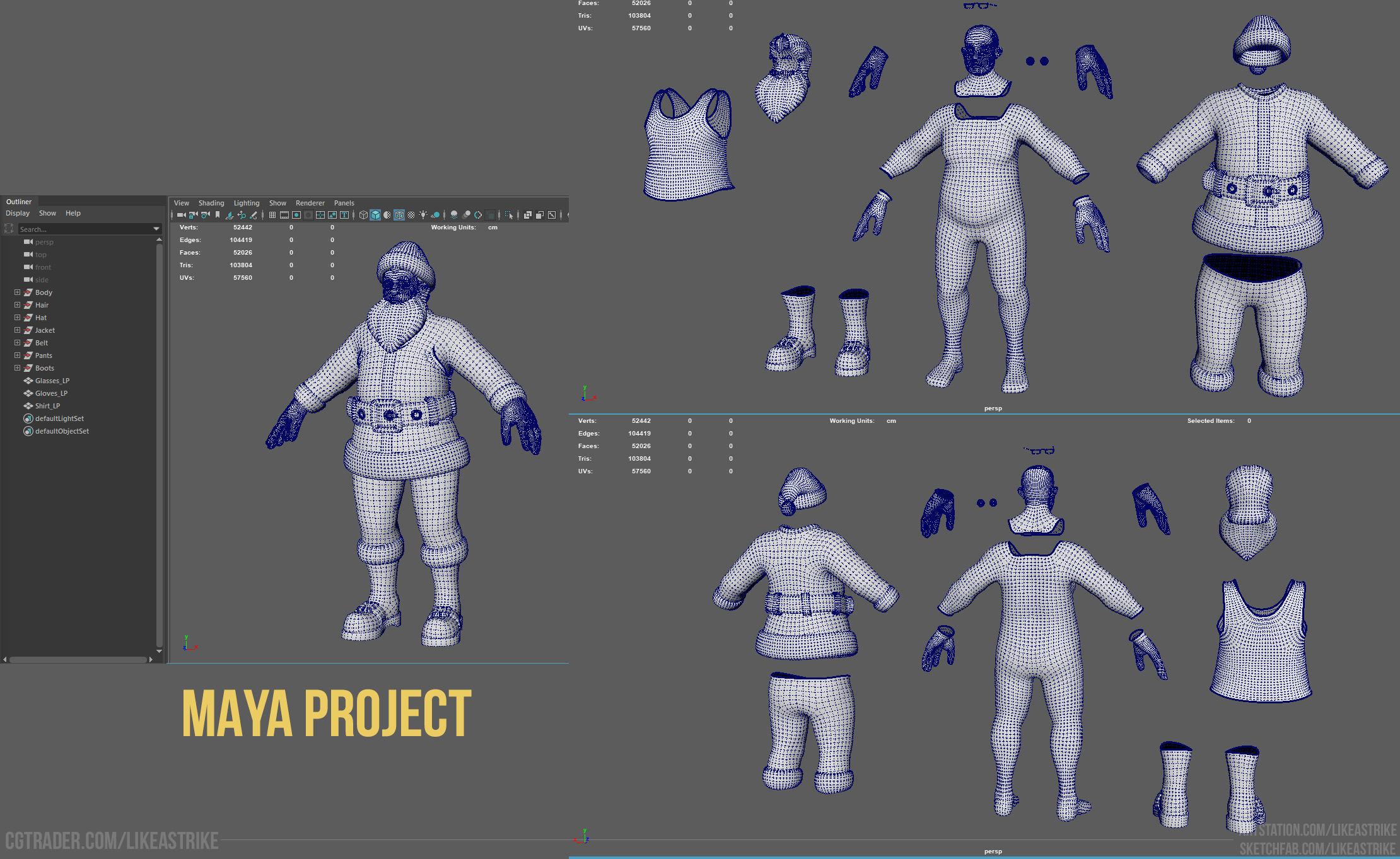 Santa Claus - Low-poly Low-poly 3D model_8