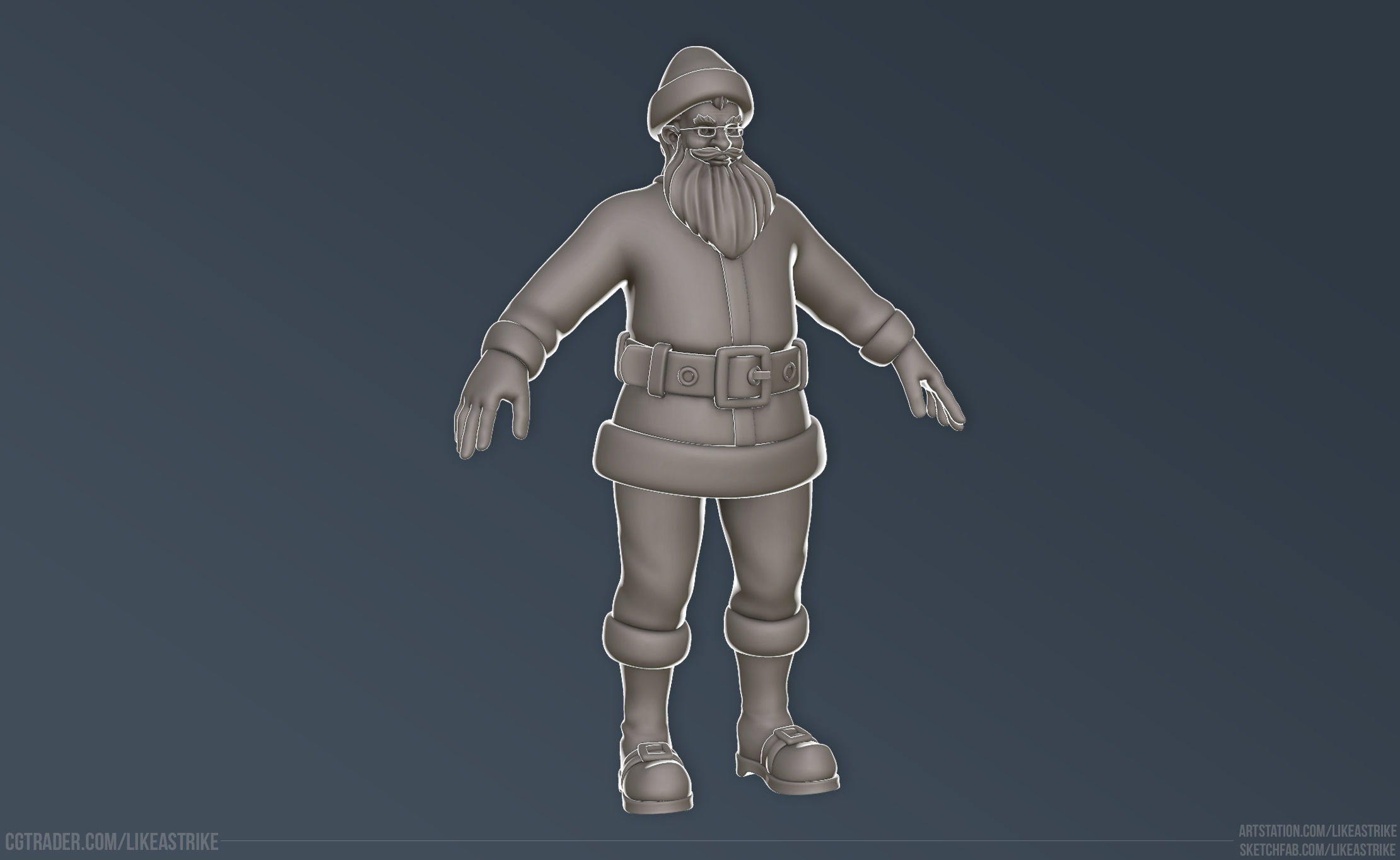 Santa Claus - Low-poly Low-poly 3D model_11