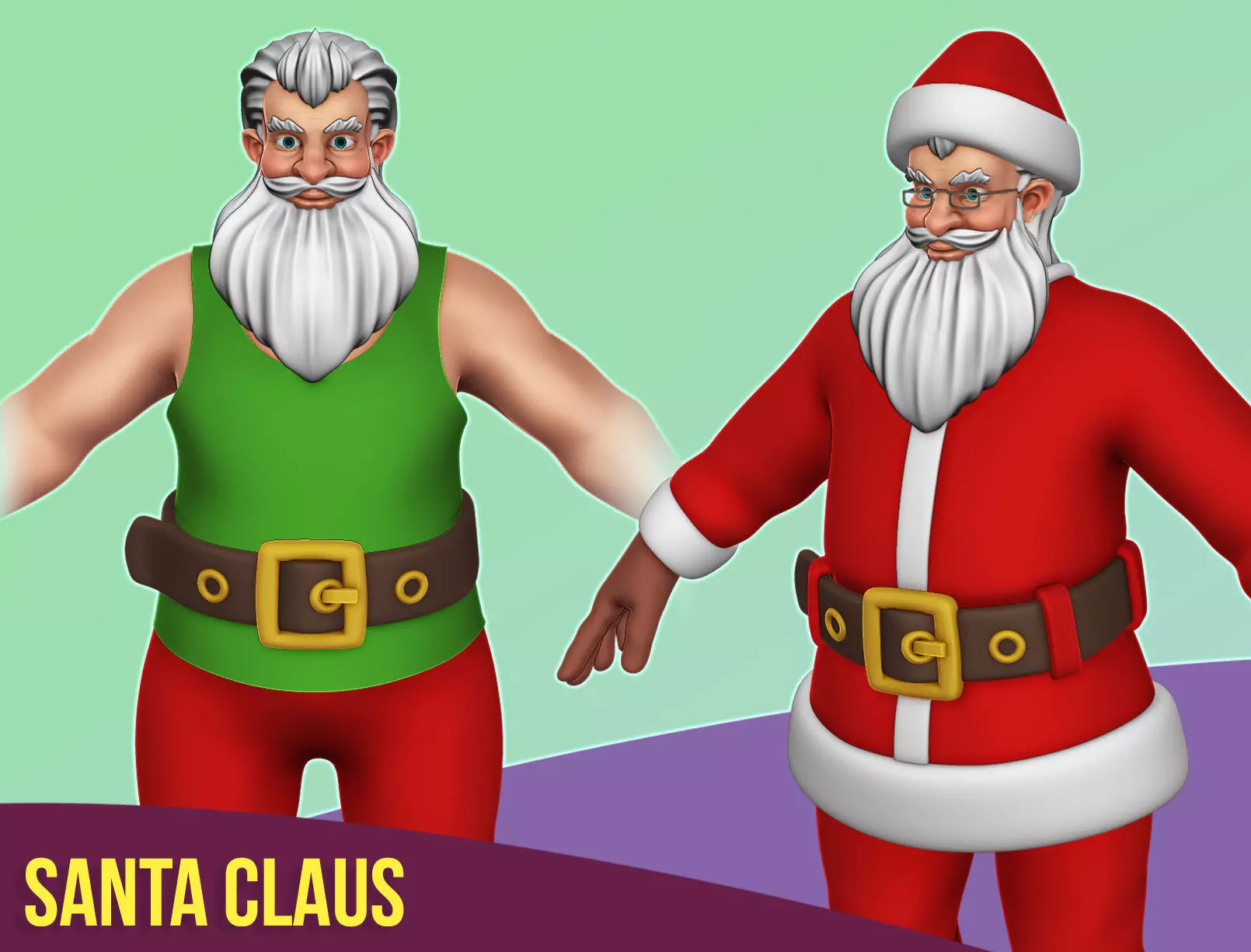 Santa Claus - Low-poly Low-poly 3D model_0