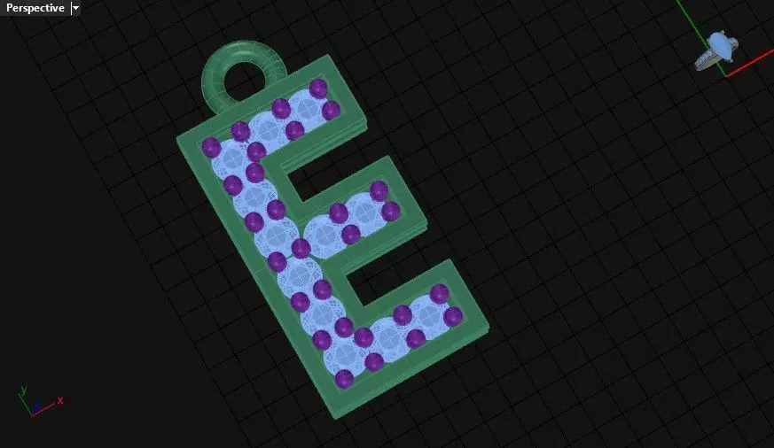 E letter pendant Free 3D print model