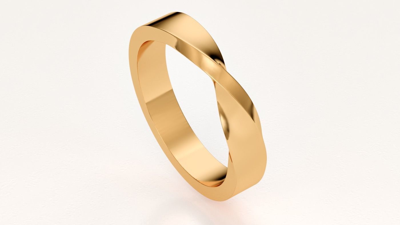 Mobius ring 4mm 3D print model_9