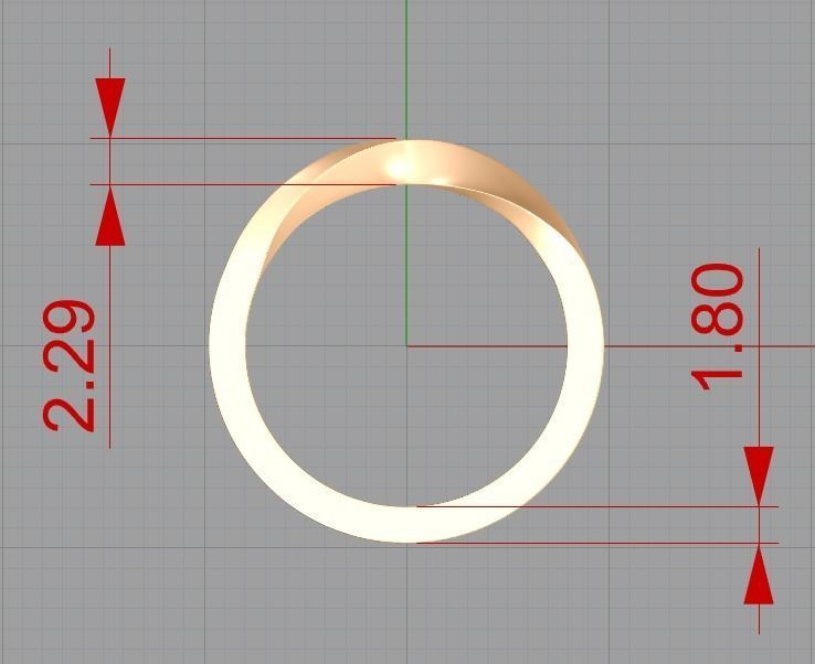 Mobius ring 4mm 3D print model_13