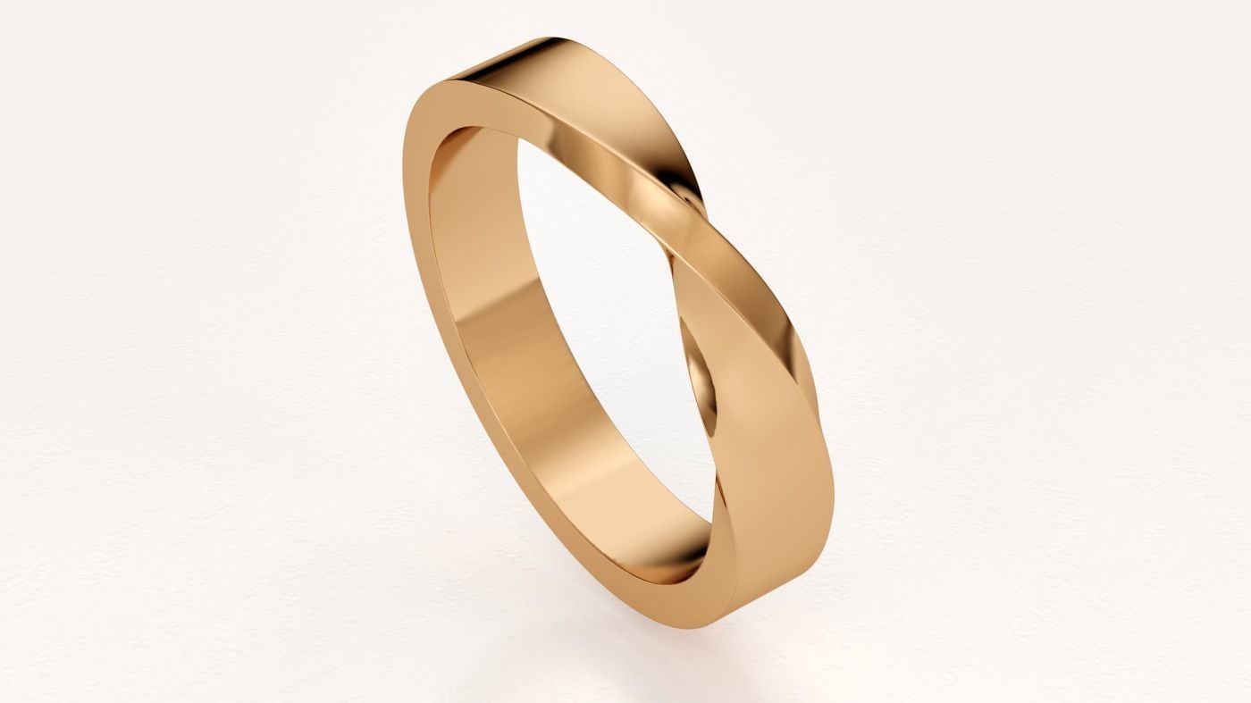 Mobius ring 4mm 3D print model_7