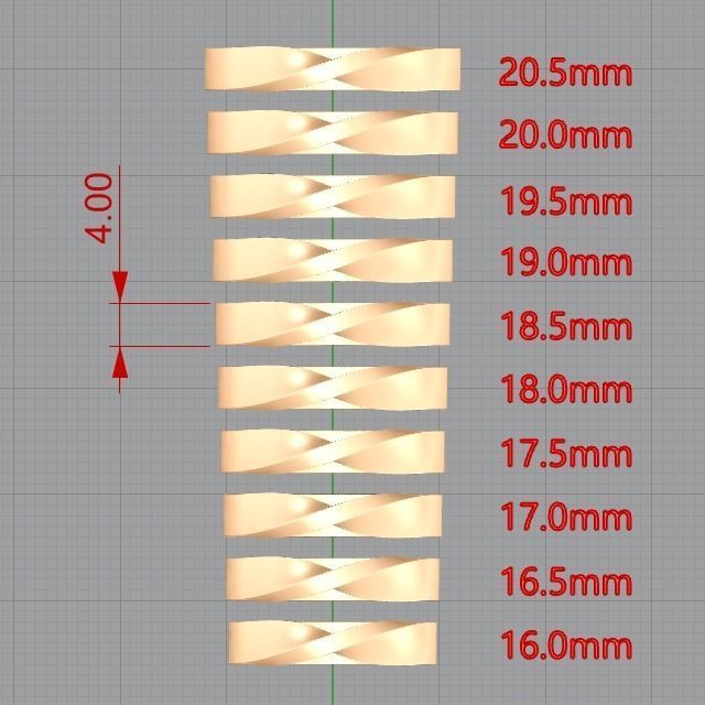 Mobius ring 4mm 3D print model_12