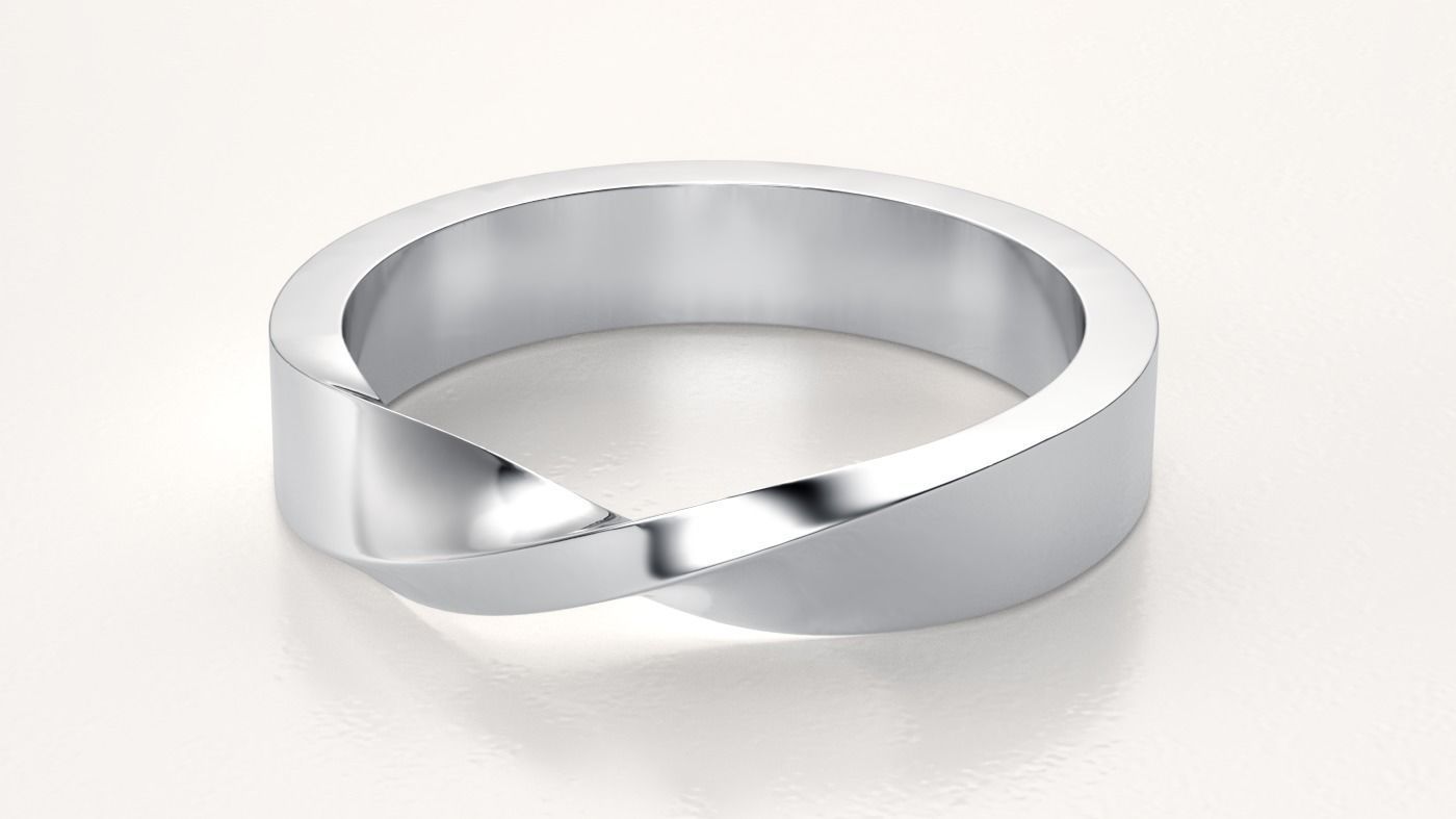 Mobius ring 4mm 3D print model_8