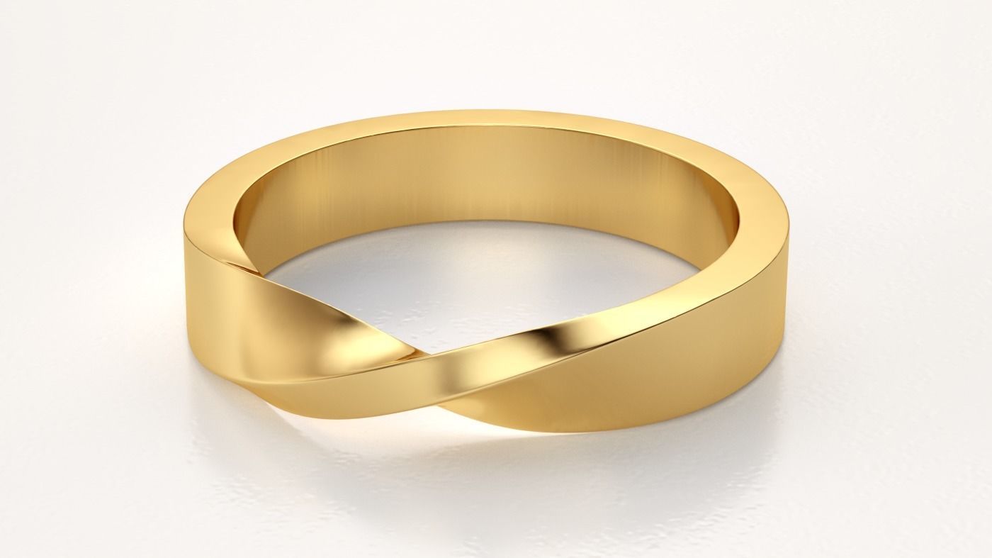 Mobius ring 4mm 3D print model_2