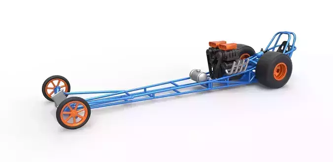 Front engine dragster with double supercharged V8 Scale 1 to 25