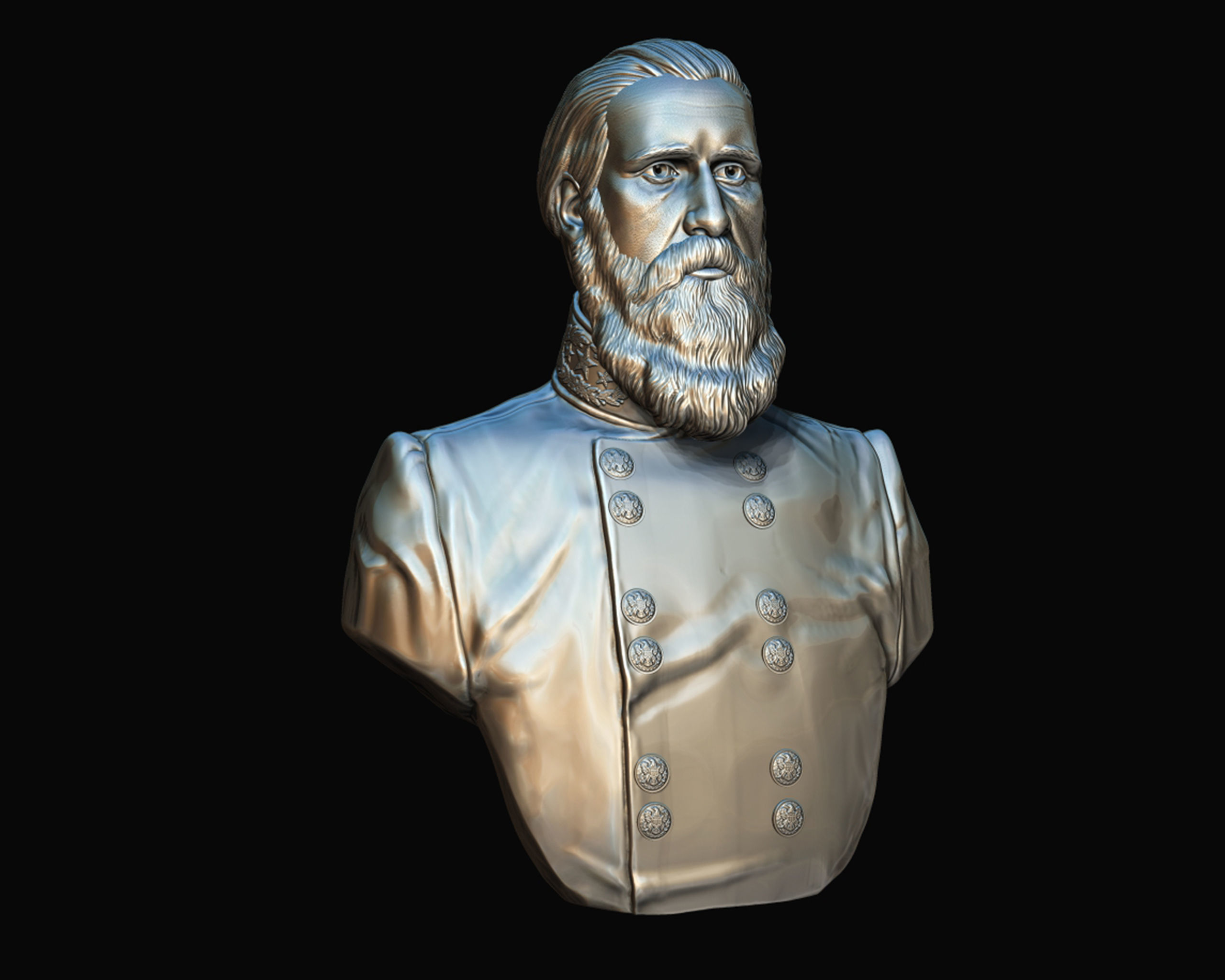 John Bell Hood bust sculpture 3D print model_16