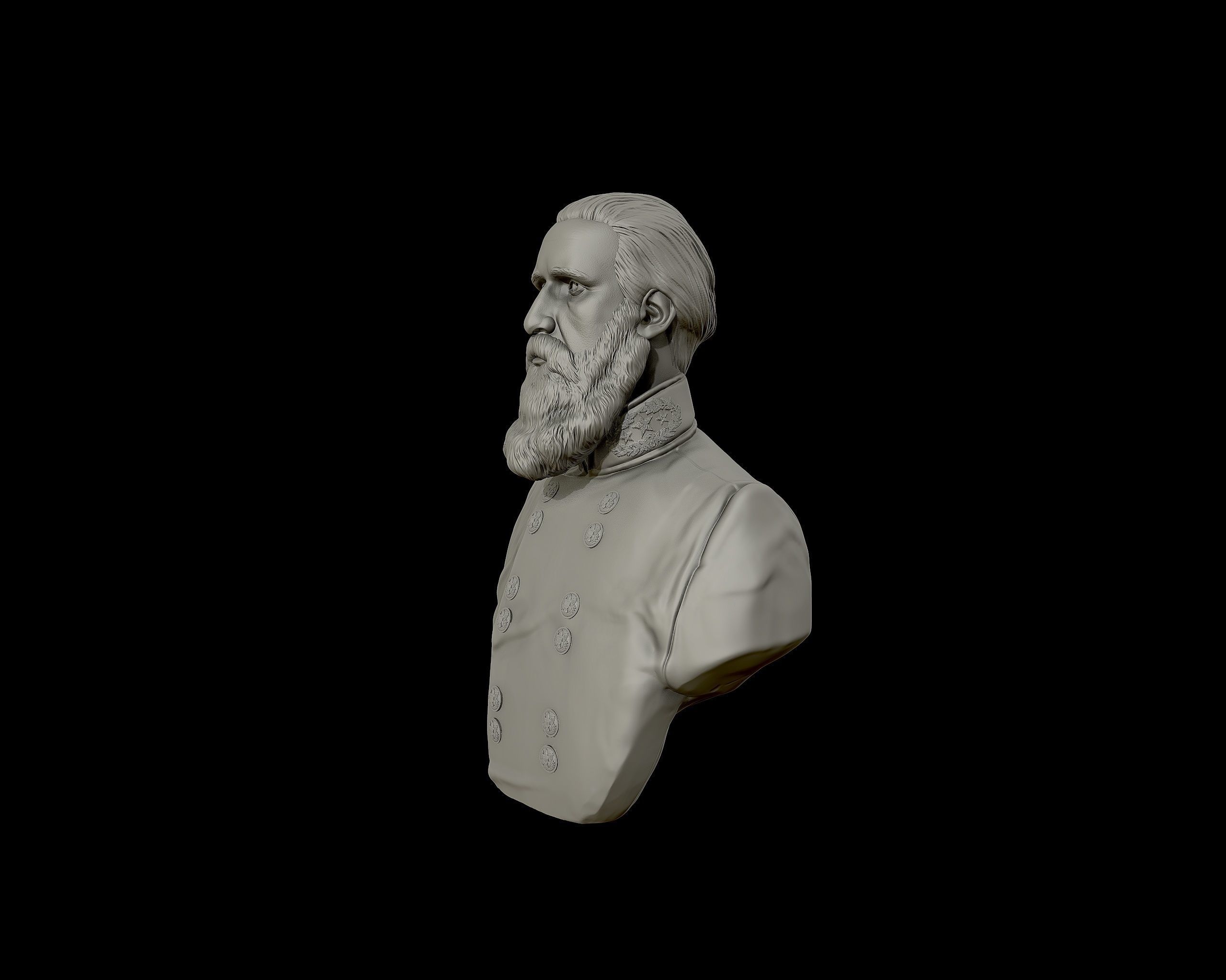 John Bell Hood bust sculpture 3D print model_20