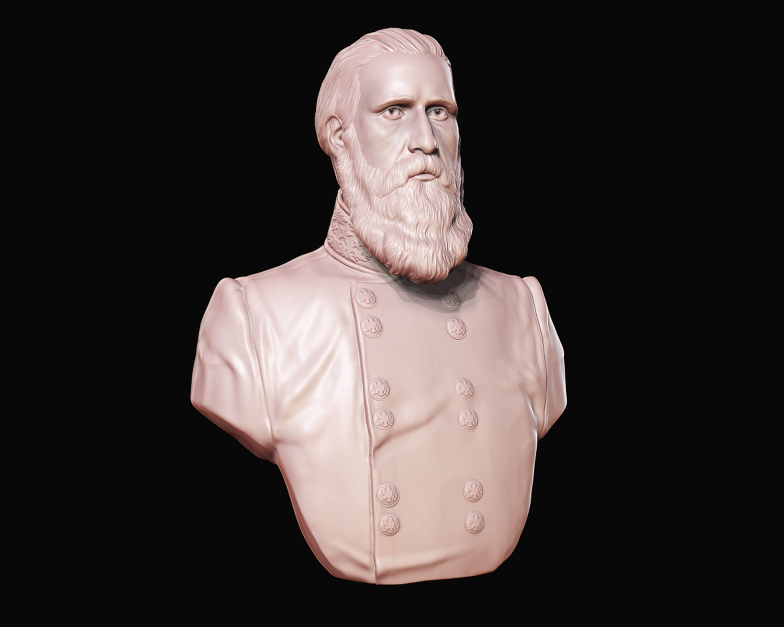 John Bell Hood bust sculpture 3D print model_14