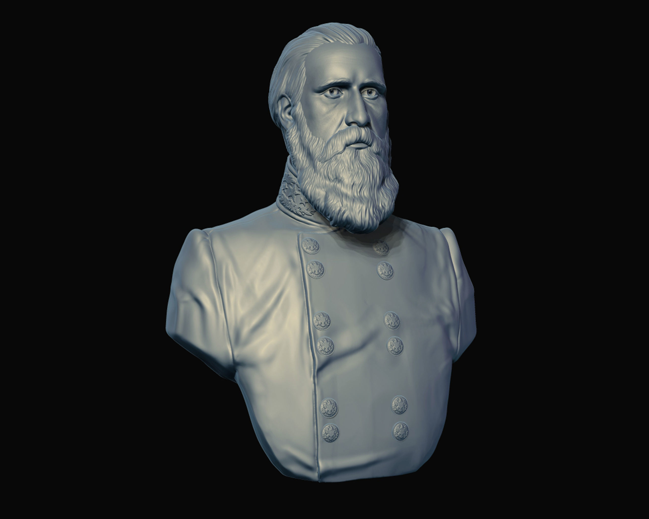 John Bell Hood bust sculpture 3D print model_15