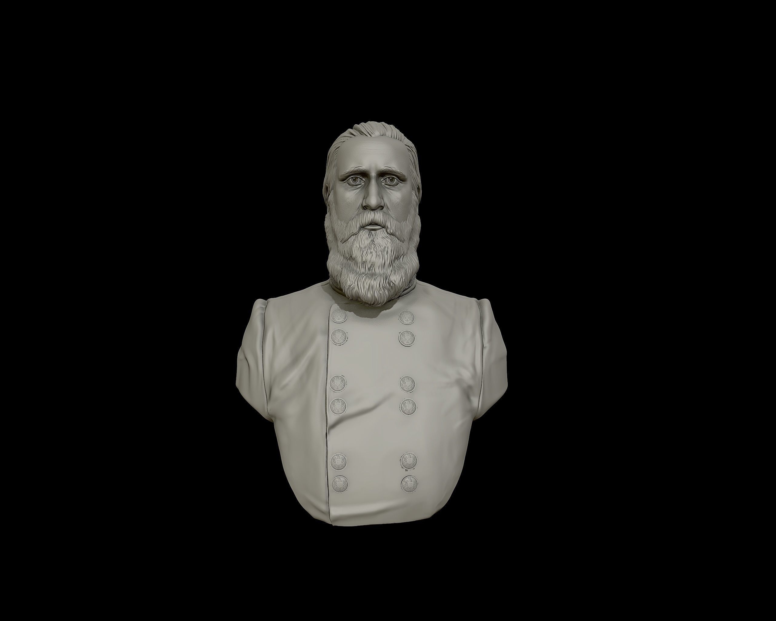 John Bell Hood bust sculpture 3D print model_17
