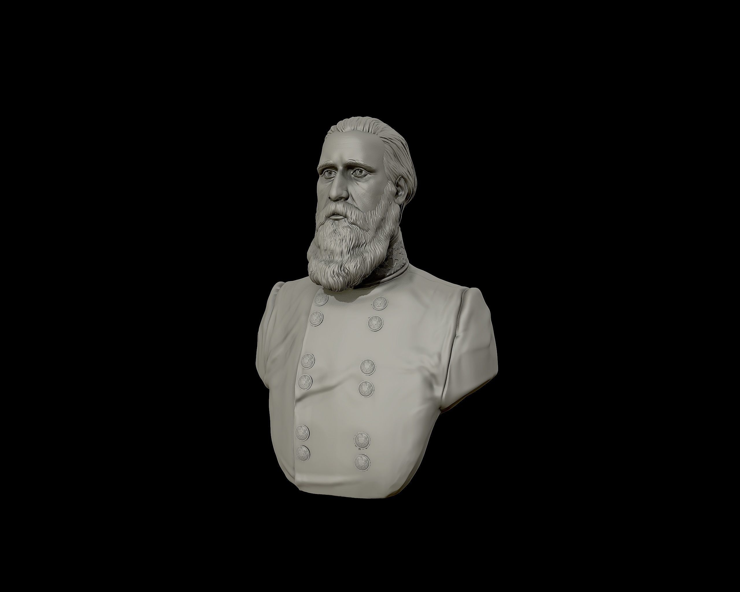 John Bell Hood bust sculpture 3D print model_18