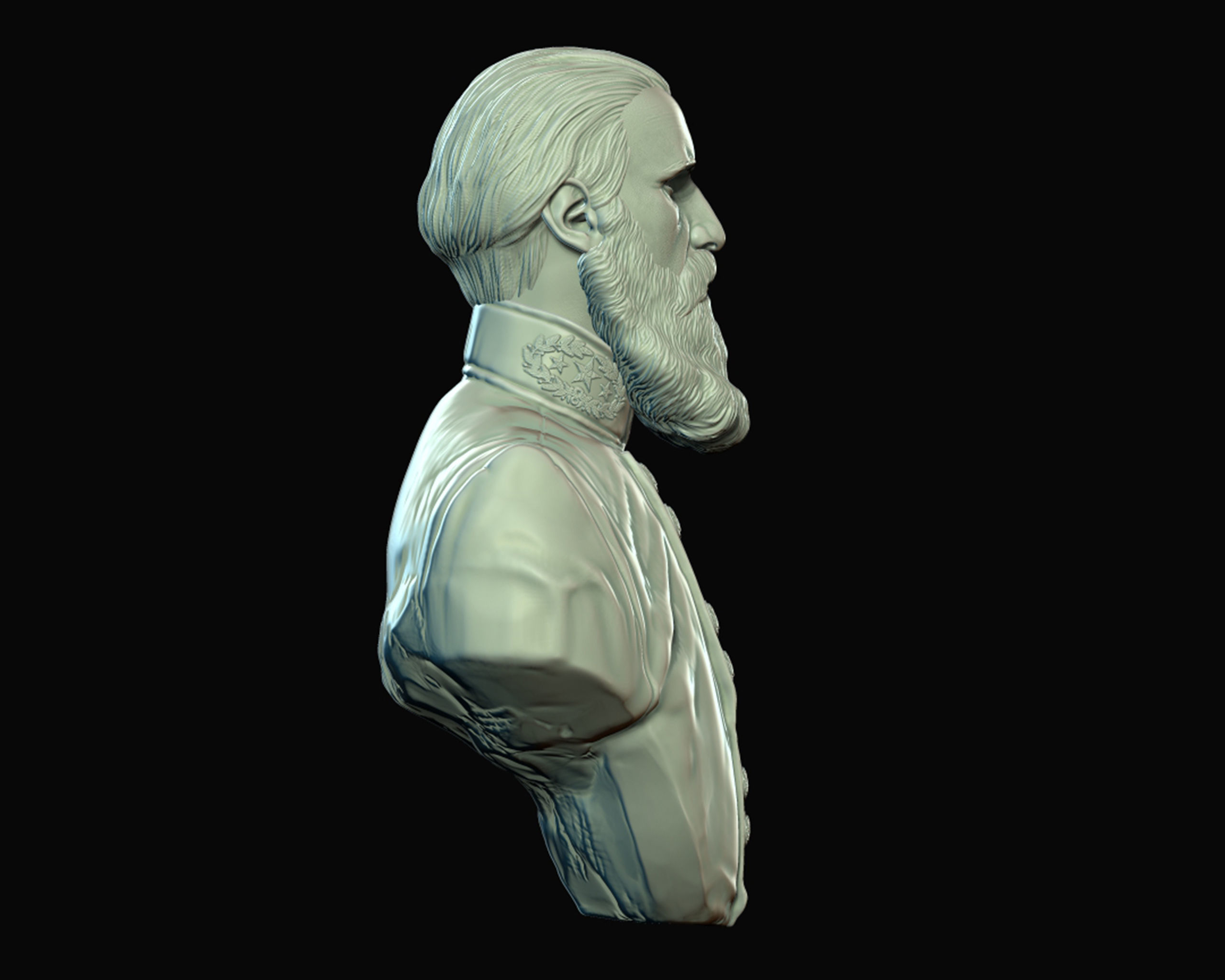 John Bell Hood bust sculpture 3D print model_13
